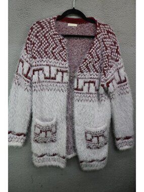 Zeva Long Sleeve Eyelash Open Front Long Cardigan-Pockets-XL-Boho-Cottagecore